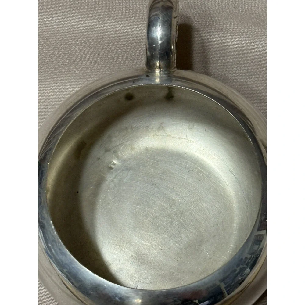 Silver Plated ‎ Sugar Bowl With Top And Creamer Vintage